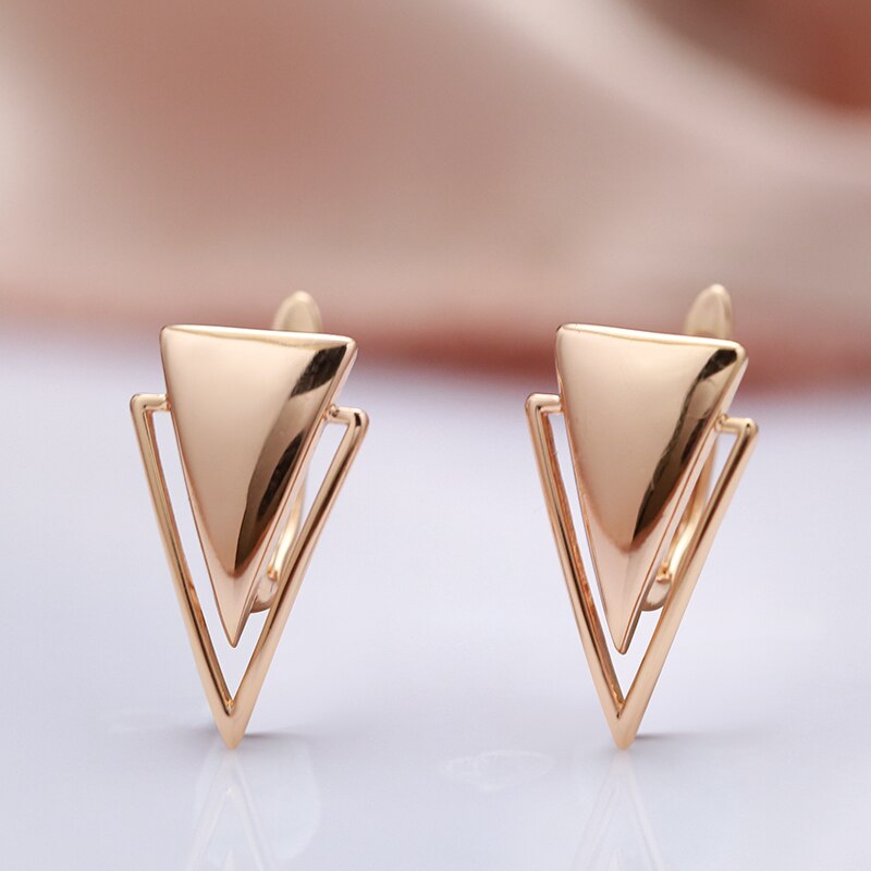 Fashion Gold Color Initial V Drop Earrings for Women Geometric V