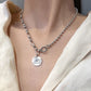 Fashion Jewelry Round Wish Necklace with Zircon for Women  in 925 Silver