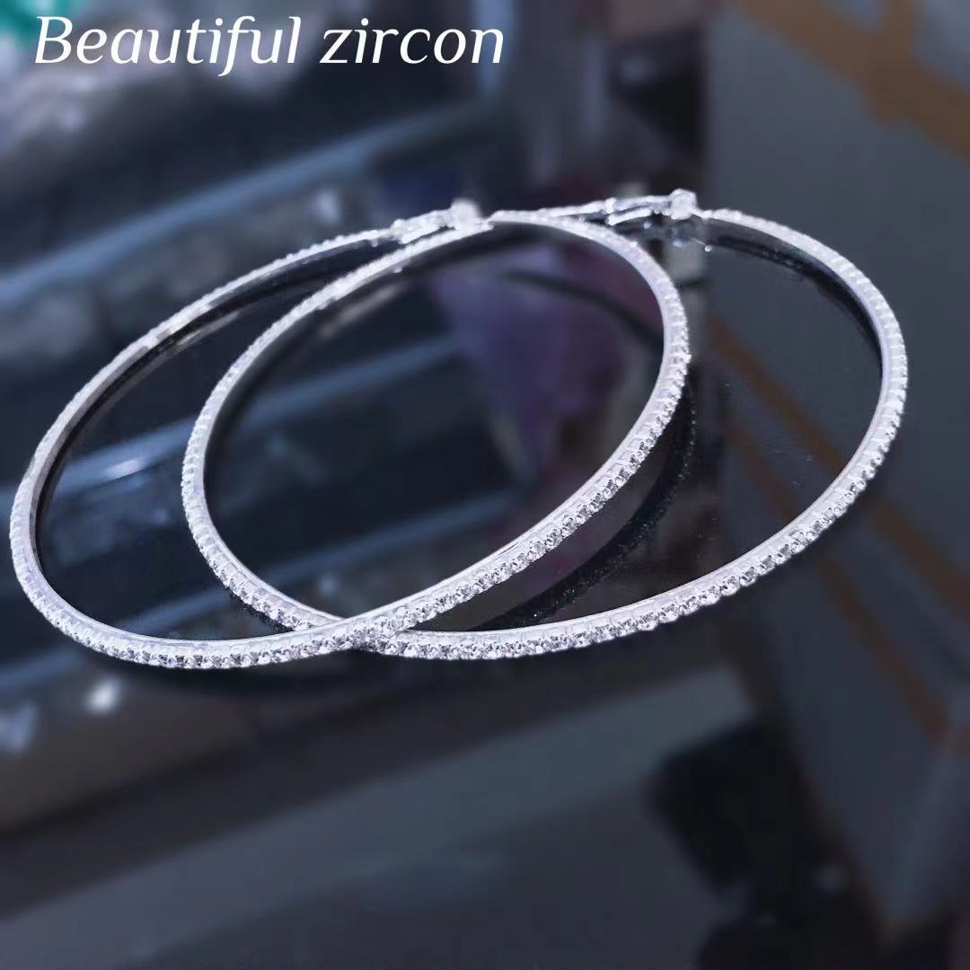 Fashion Jewelry Big Circle Drop Earrings for Women in Gold Color and Silver Color