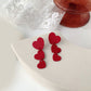 Sweet Jewelry Rose Stud Earrings For Women in Red Color