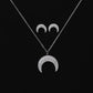 Fashion Jewelry Creative Moon Jewelry Set for Her with Zircon in 925 Sterling Silver