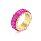 Fashion Jewelry Beautiful Colorful Straight Baguette Cut Crystal Rings