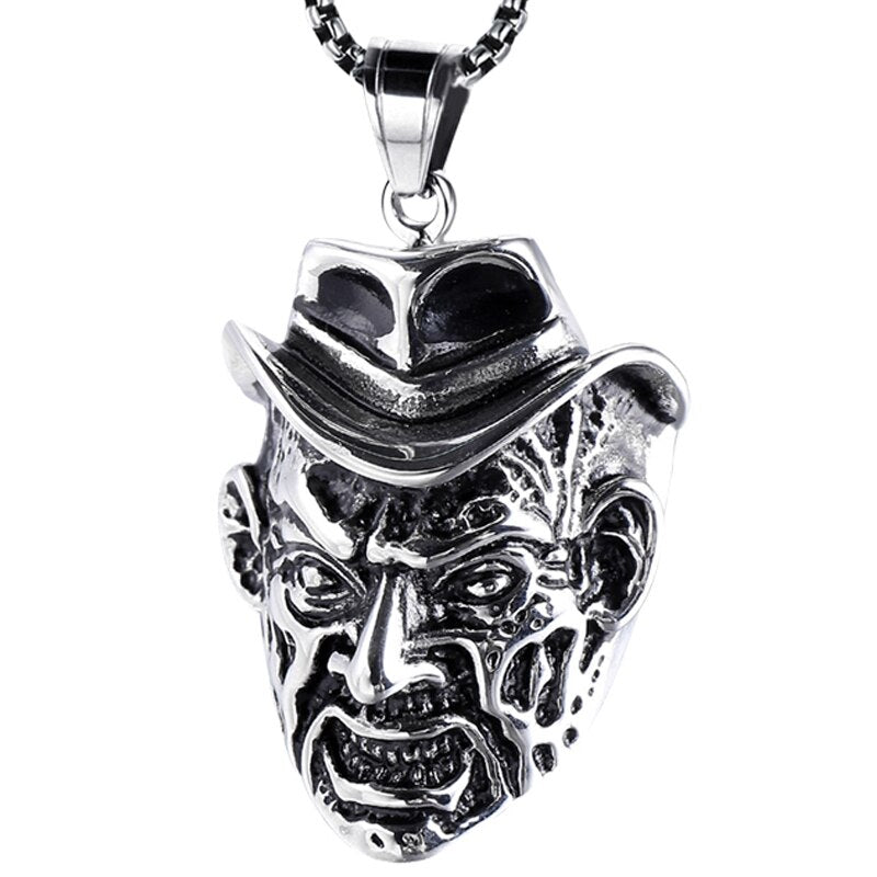 Hip Hop Jewelry  Hyperbole Clown Mask Pendant Necklace in Gold Color