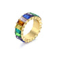 Fashion Jewelry Beautiful Colorful Straight Baguette Cut Crystal Rings