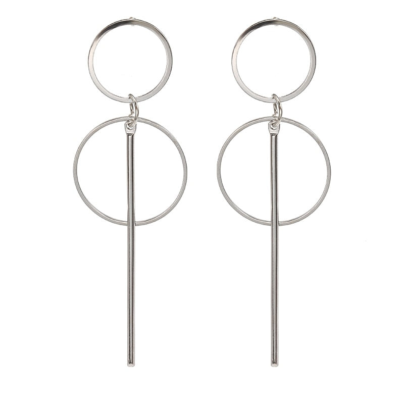 Minimalist Jewelry Simple Round Earrings For Women in Gold Color and Silver Color