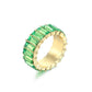 Fashion Jewelry Beautiful Colorful Straight Baguette Cut Crystal Rings