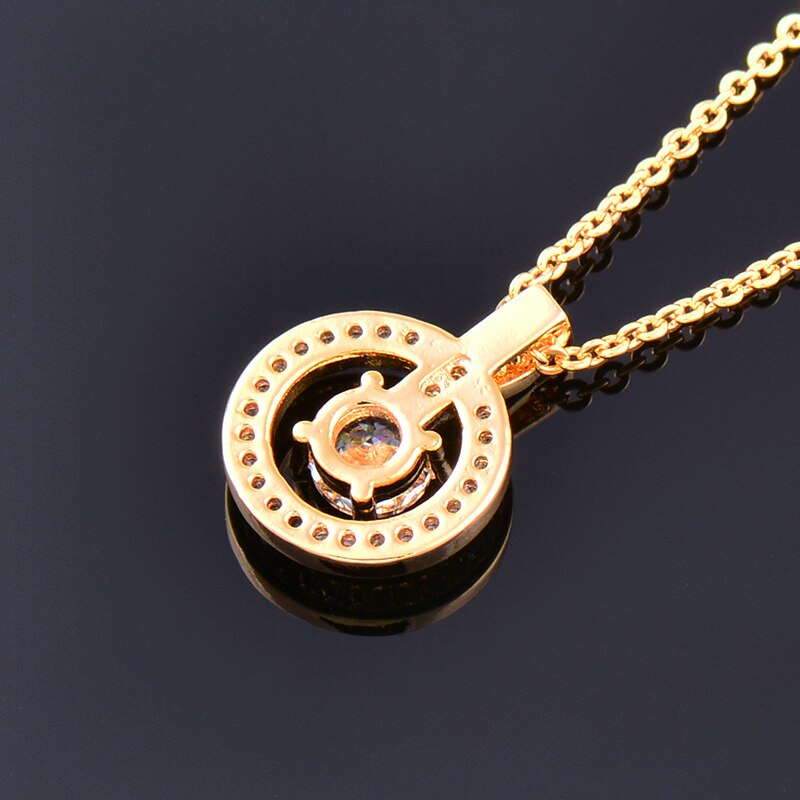 Fashion Jewelry Micro Pave Circle Necklace with Zircon for Women  in 925 Silver