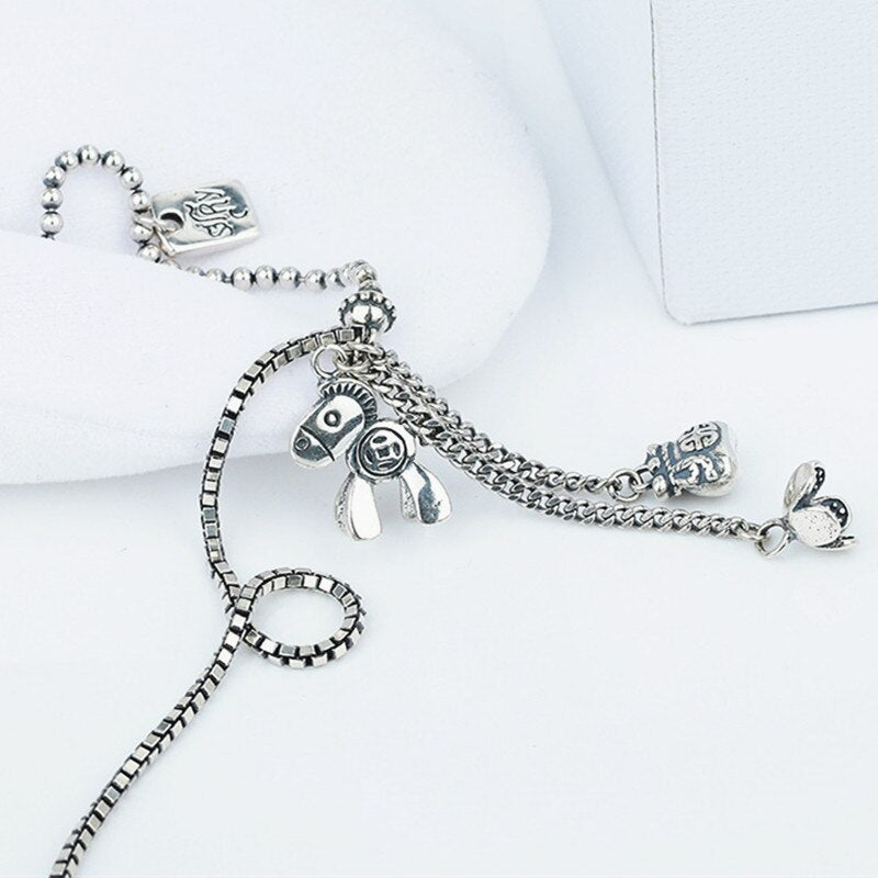 Fashion Jewelry Korean Horse Necklace for Women in 925 Sterling Silver