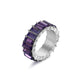 Fashion Jewelry Beautiful Colorful Straight Baguette Cut Crystal Rings