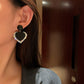 Luxury jewelry Simple Heart Drop Earrings for Women in Gold Color and Silver Color