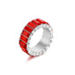 Fashion Jewelry Beautiful Colorful Straight Baguette Cut Crystal Rings