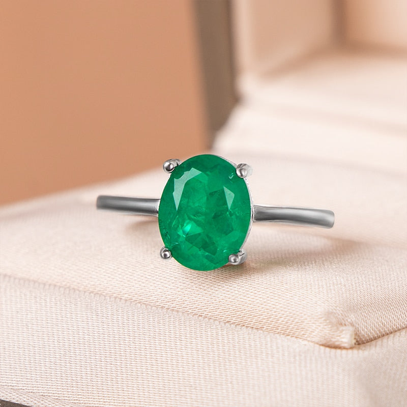Romantic Jewelry Geometric OliveDrab Emerald Cut Cubic Zircon Cocktail Ring