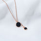 Fashion Jewelry Black Round Pendants Necklace for Women in 925 Sterling Silver