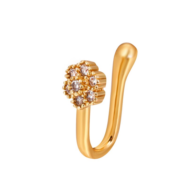 Piercing Jewelry Twist U Shape Nose Ring for Women in Gold Color