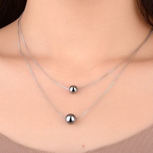 Fashion Jewelry Natural Freshwater Pearl Necklace for Women  in 925 Sterling Silver