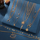 Layered Necklaces for Women with Cross Pendants and Coin Pendants