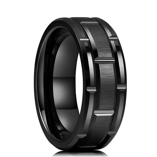 Statement Jewelry Simple Black  Tungsten Wedding Band Rings for Couples