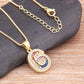 Red Enamel Numeral Number Pendant Necklaces For Women in Gold Color