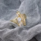 Minimalist Jewelry Unique Sparkling Princess Cut Cubic Zircon Promise Ring