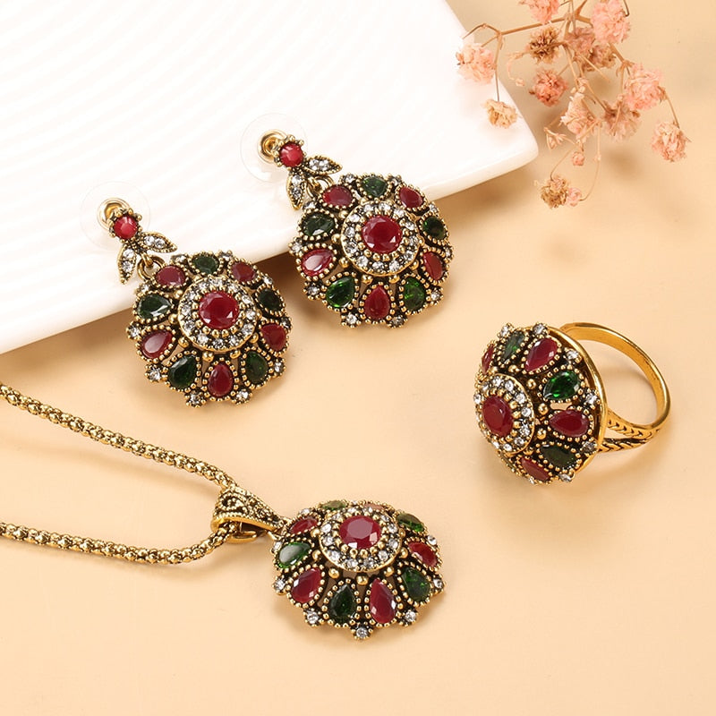 Wedding Jewelry Fashion Crystal Ball Jewelry Set for Bridal with Zircon in Silver Color