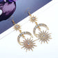 Turkish Jewelry Starburst Drop Earrings for Women in Gold Color and Silver Color