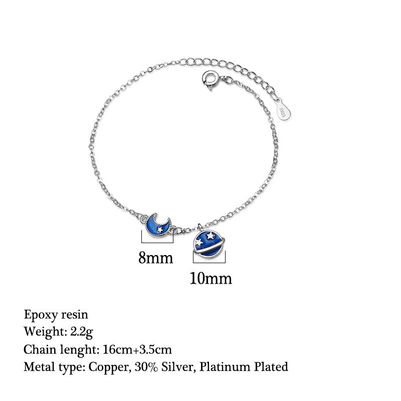 Trendy Jewelry Blue Moon and Star Jewelry Set for Her in 925 Sterling Silver