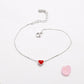 Fashion Jewelry Red Love Heart Circle Jewelry Set for Her in 925 Sterling Silver