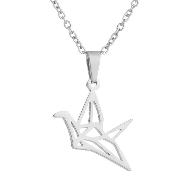 Trendy Jewelry Hollow Paper Crane Jewelry Set for Her in 925 Sterling Silver