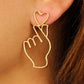 Stainless Steel Jewelry Real Heart Stud Earrings For Women in Gold Color and Silver Color
