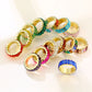 Fashion Jewelry Beautiful Colorful Straight Baguette Cut Crystal Rings