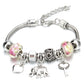Crown Key Lock Vintage Bracelet For Women with Glass Beads