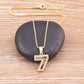 Red Enamel Numeral Number Pendant Necklaces For Women in Gold Color