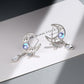 Fashion Jewelry Hollow Moon Jewelry Set for Her with Blue Zircon in 925 Sterling Silver