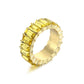 Fashion Jewelry Beautiful Colorful Straight Baguette Cut Crystal Rings