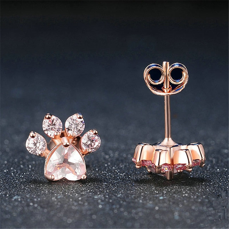 Sweet Jewelry Footprint Stud Earrings For Women in Gold Color