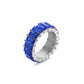 Fashion Jewelry Beautiful Colorful Straight Baguette Cut Crystal Rings