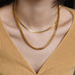 Classic Rope Snake Curb Cuban Link Long Chain Necklace for Women and Men in Gold Color