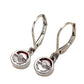 Fashion Jewelry Red Round Drop Earrings for Women with Zircon in Silver Color