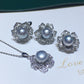 Wedding Jewelry Torsion Pearl Jewelry Set for Her in 925 Sterling Silver