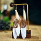 Bohemian Jewelry Feather Dangle Earrings For Women in Gold Color