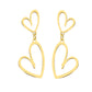 Sweet Jewelry Double Heart Stud Earrings For Women in Gold Color and Silver Color