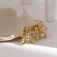 Romantic Jewelry Handmade Flower Drop Earrings for Women in Gold Color