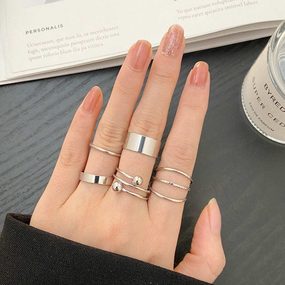 Romantic Jewelry Comely Gold Color Geometric Line Design Fashion Rings