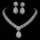 Wedding Jewelry Charm Large Water Drop Crystal Jewelry Set for Bridal