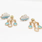 Fashion Jewelry Cloud and Lightning Stud Earrings For Women in Gold Color
