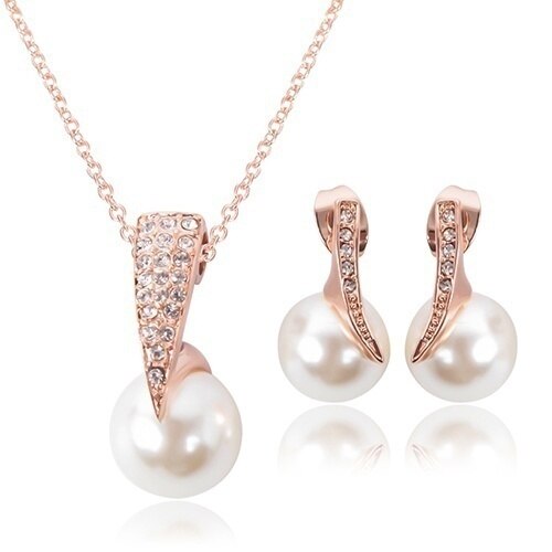 Wedding Jewelry Temperament Pearl Jewelry Set for Her in 925 Sterling Silver