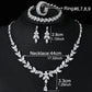 Wedding Jewelry Charm Large Water Drop Crystal Jewelry Set for Bridal