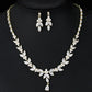 Wedding Jewelry Charm Large Water Drop Crystal Jewelry Set for Bridal