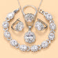 Wedding Jewelry Luxury Red Oval Cut Crystal Jewelry Set for Women