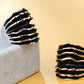 Chunky Stripes Enamel Wave Line Statement Ring For Women in Gold Color